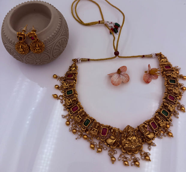Antique Lakshmi Temple Necklace Set