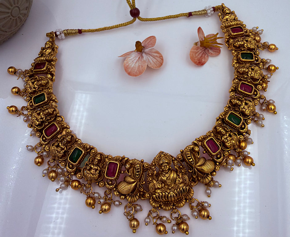 Antique Lakshmi Temple Necklace Set