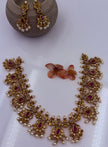 Royal Ruby & Pearl Designer Necklace Set