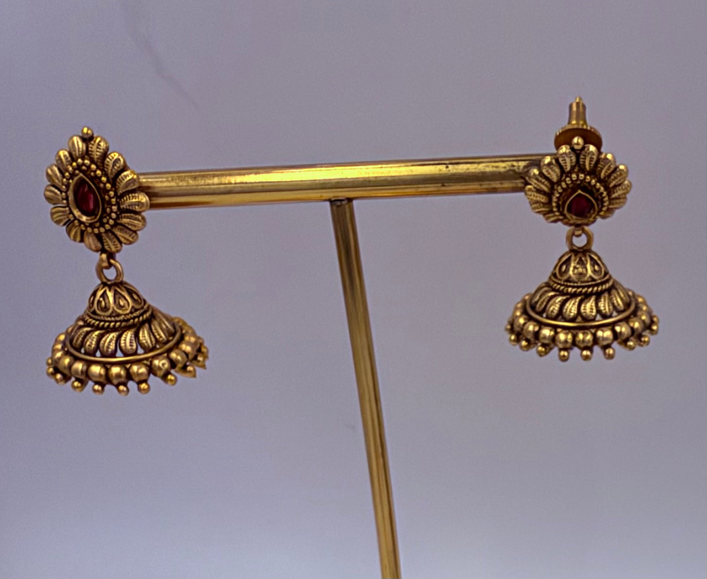 Antique Gold Ruby Kundan Beaded Choker Set