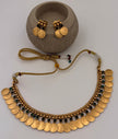 Antique Coin & Green Stone Necklace Set
