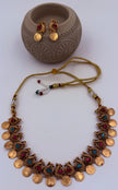 Antique Peacock Coin Choker Necklace Set