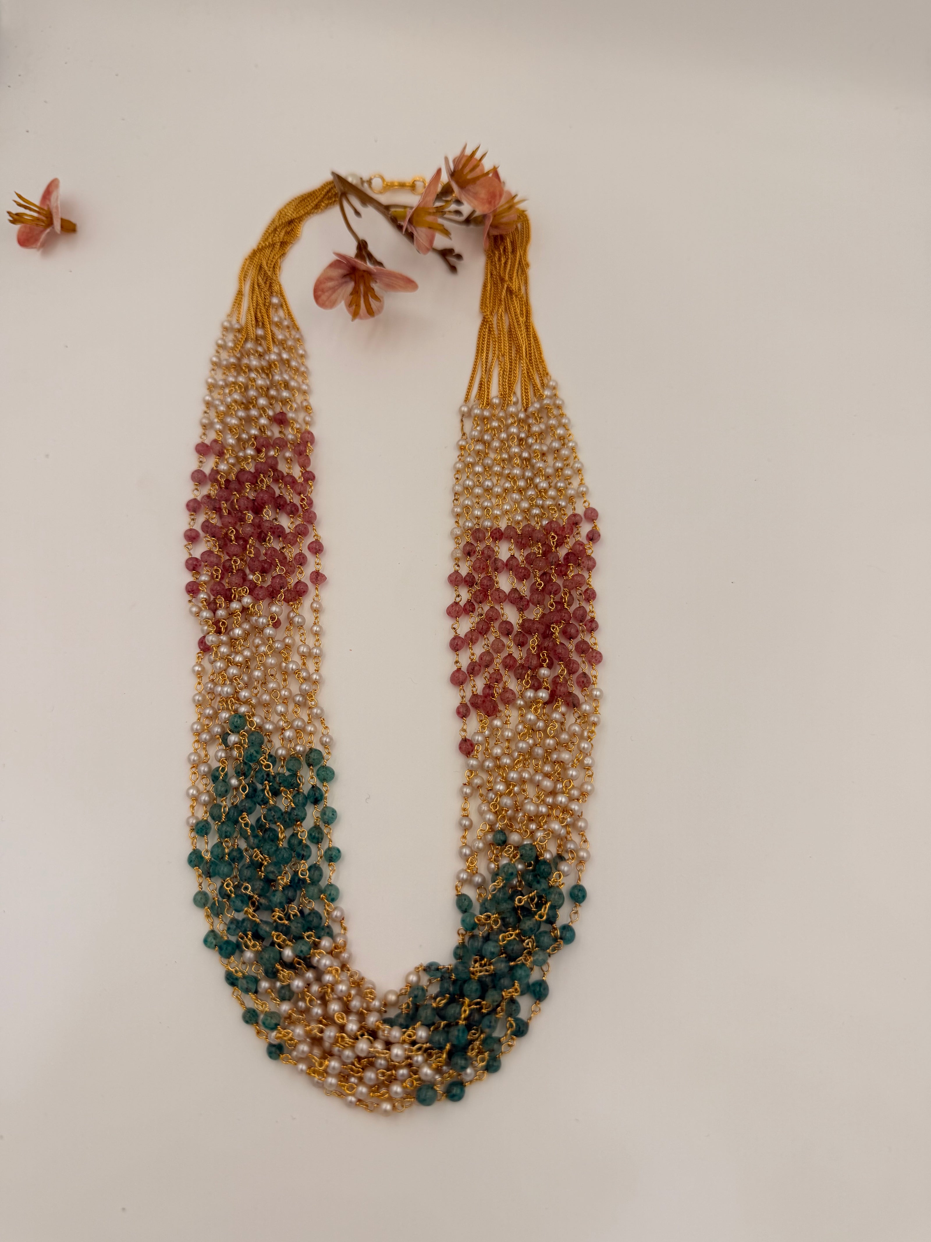 Multicolour Crystal Beaded Long Necklace