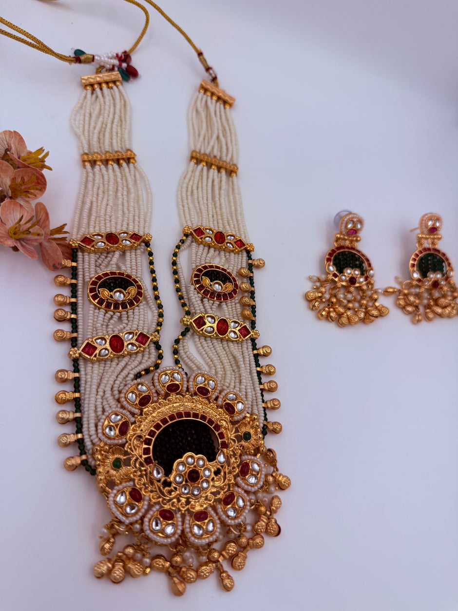 Maharani Pearl Kundan Necklace Set