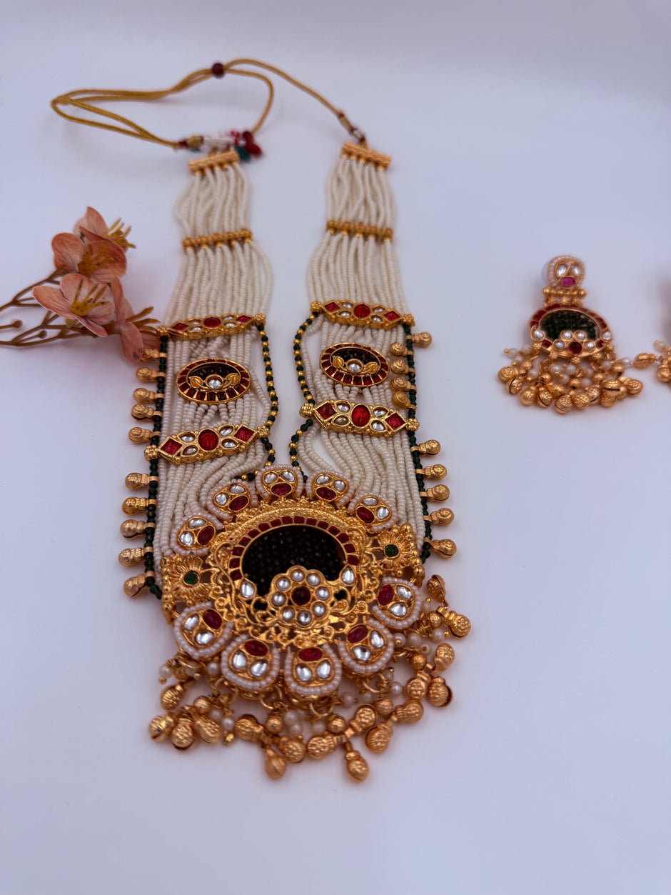 Maharani Pearl Kundan Necklace Set