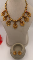 Antique Gold Lakshmi Coin Necklace Set