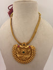 Antique Gold Floral Pendant Necklace Set