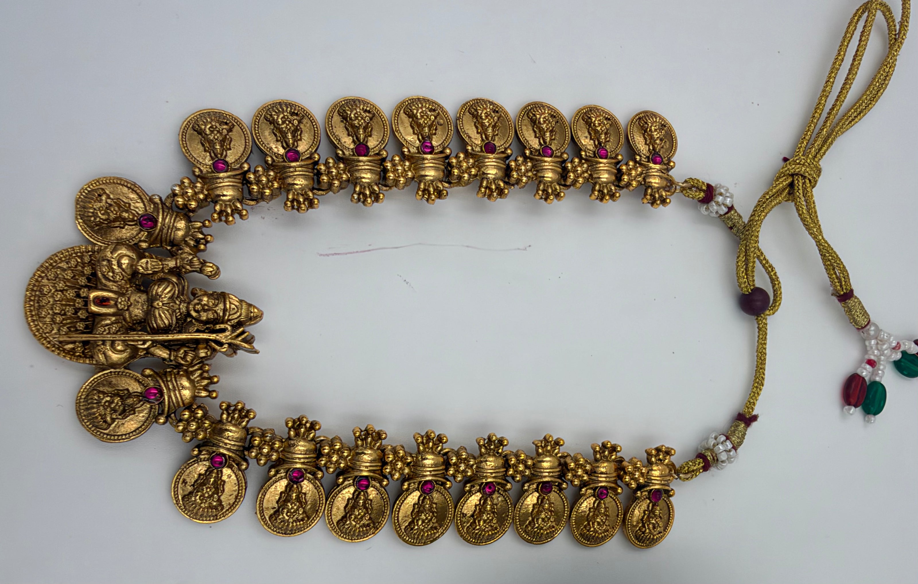 Antique Gold Amman Coin Necklace Set