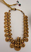 Antique Gold Amman Coin Necklace Set