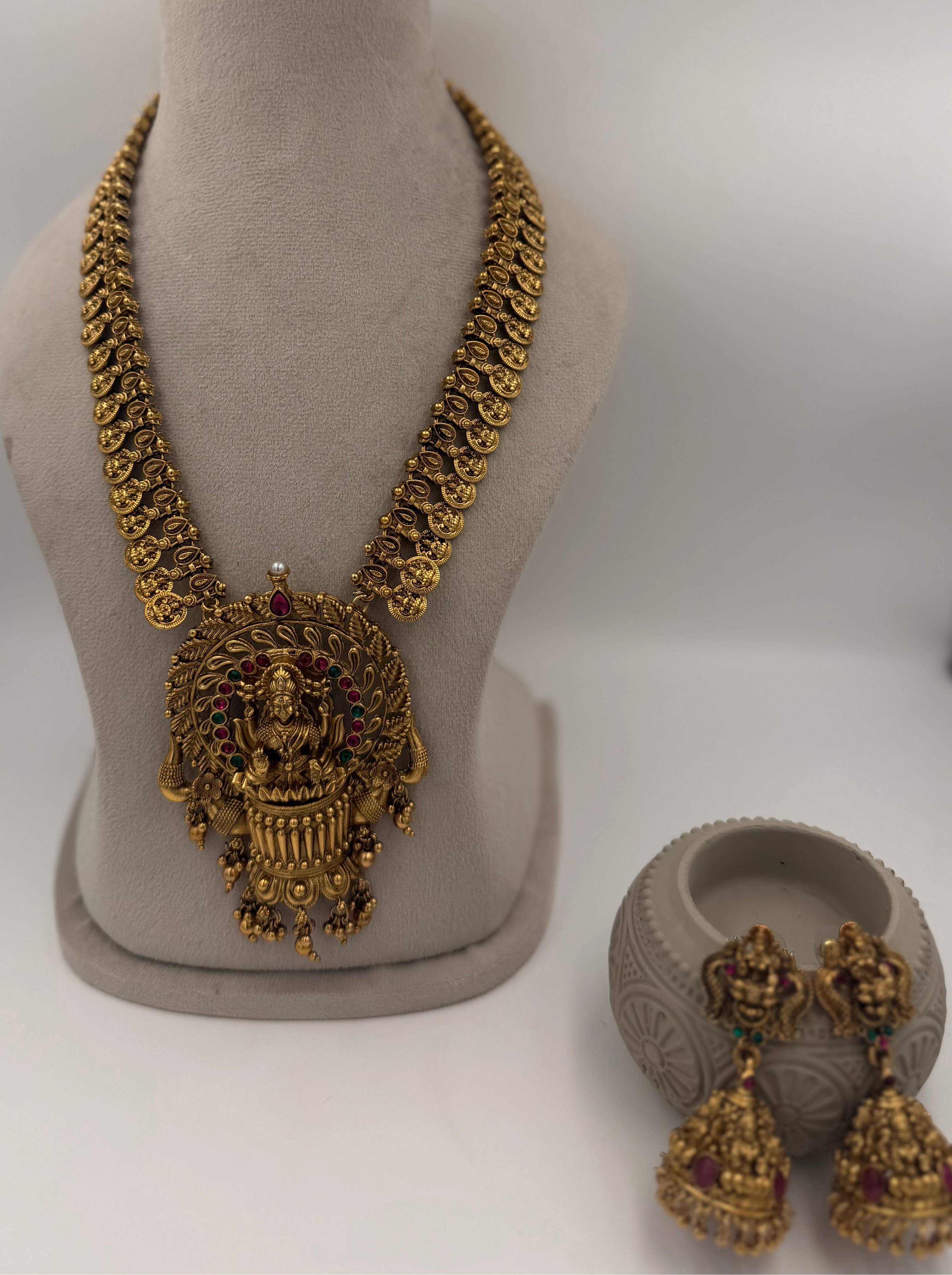 Antique Gold Lakshmi Coin Haram Set