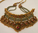 Grand Antique Gold Peacock Choker Necklace Set