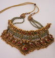 Grand Antique Gold Peacock Choker Necklace Set