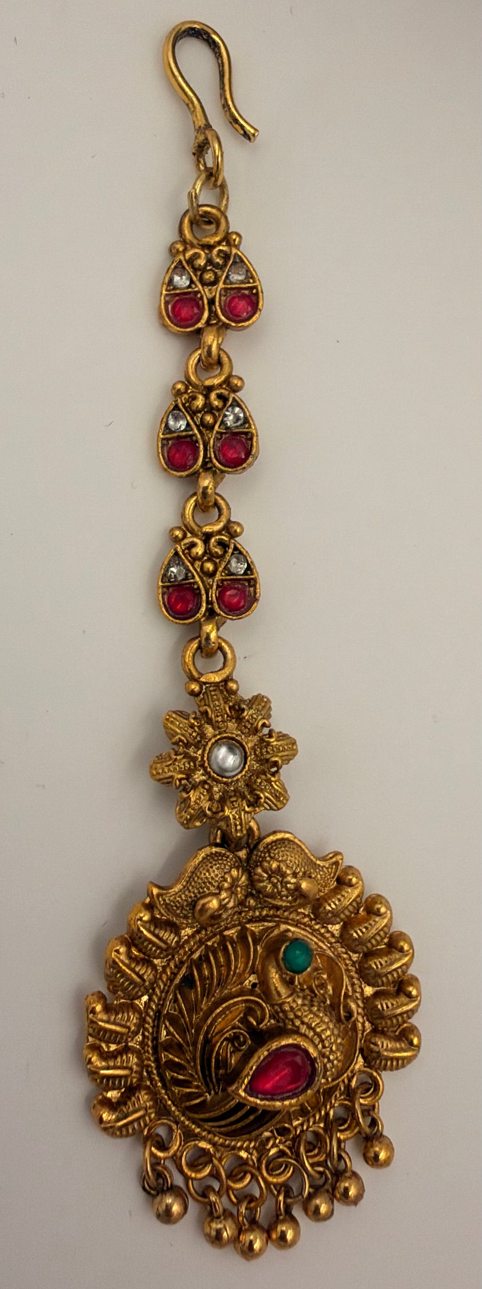 Grand Antique Gold Peacock Choker Necklace Set