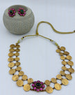 Antique Gold Double Layer Coin Choker Necklace