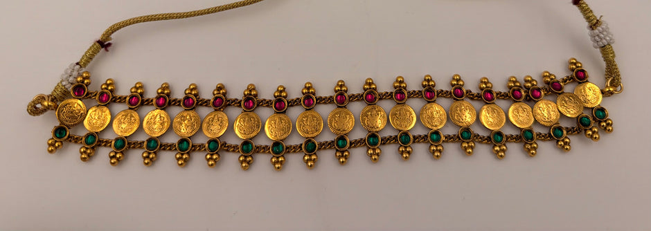 Antique Gold Double Layer Coin Choker