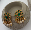 Antique Gold Green Stone Pendant Necklace Set