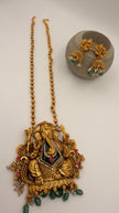 Antique Gold Ganesha Pendant Necklace Set