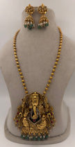 Antique Gold Ganesha Pendant Necklace Set