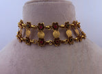 Antique Gold Coin Flower Choker