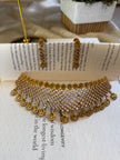 Emerald & White Stone Floral Choker Set