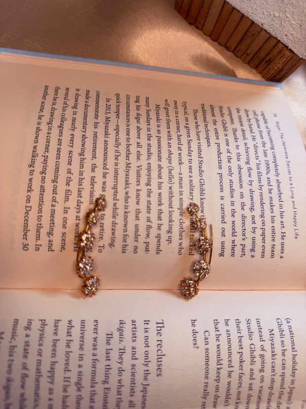 Sparkling Floral Vine Ear Cuff