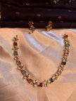 Multicolour Floral CZ Necklace Set
