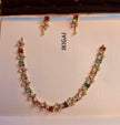 Multicolour Floral CZ Necklace Set
