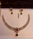 Ruby & Emerald CZ Designer Necklace Set