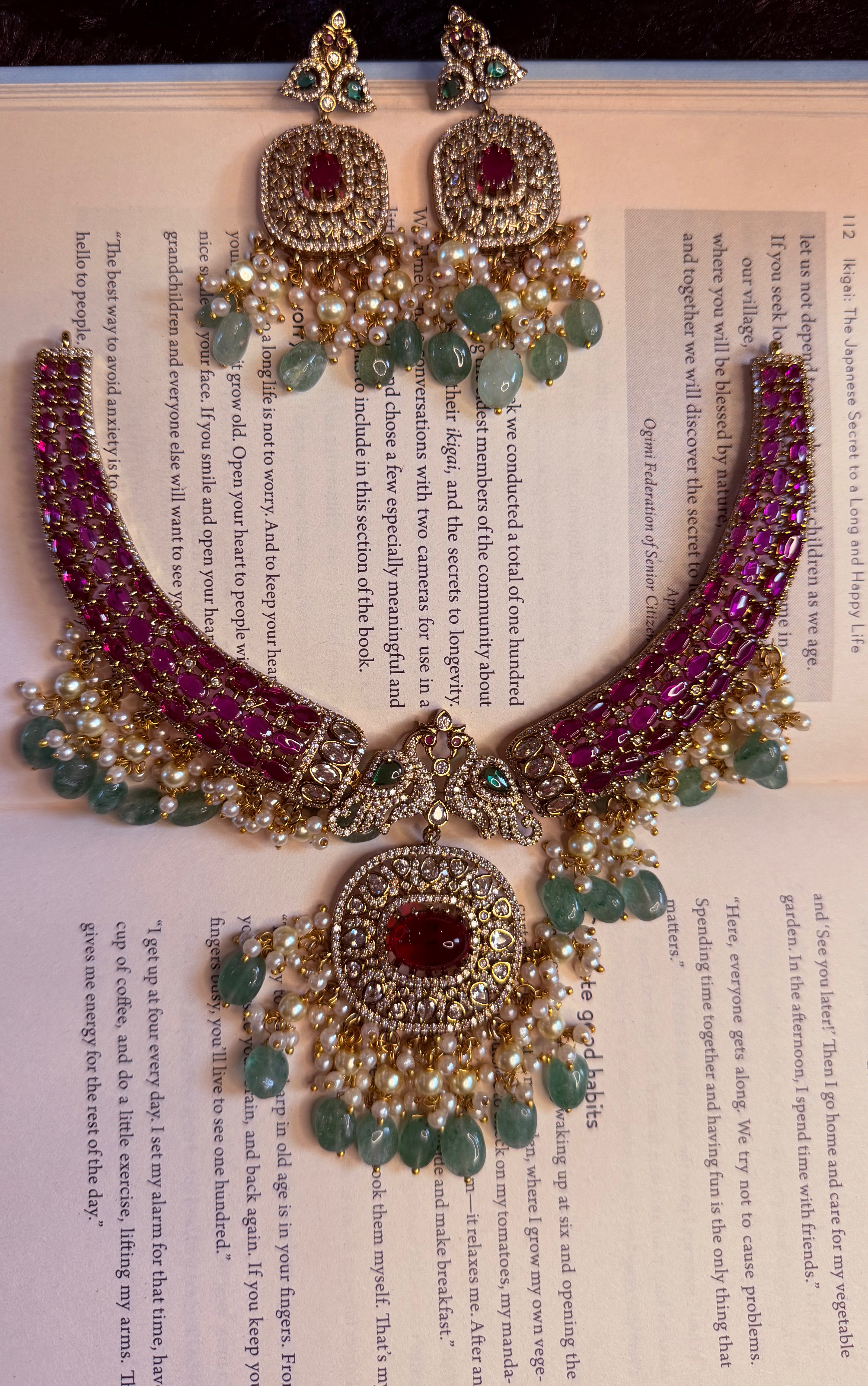 Royal Victorian Ruby and Emerald Necklace Set