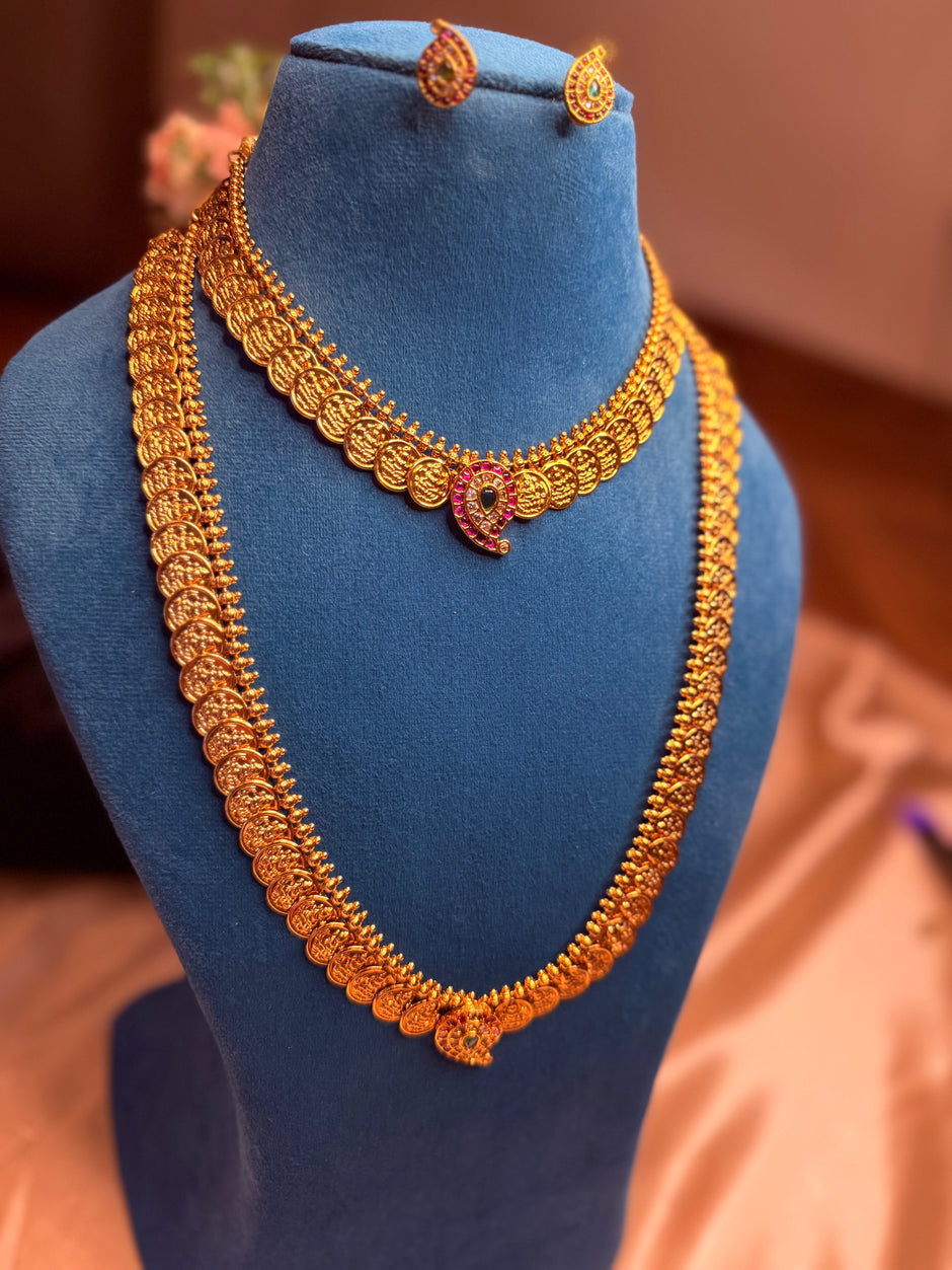 Antique Coin Haram and Necklace Set