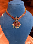 Premium Ruby & Green Beaded Necklace Set