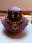 Antique Gold Lakshmi Necklace Set with Pearl Drops