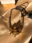 Antique Gold Lakshmi Black Thread Neckset with Matching Earrings