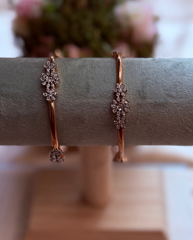 Premium Diamond Replica Floral Bangles