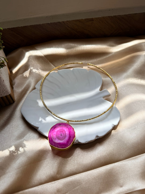 Rose Bloom Pendent NeckSet