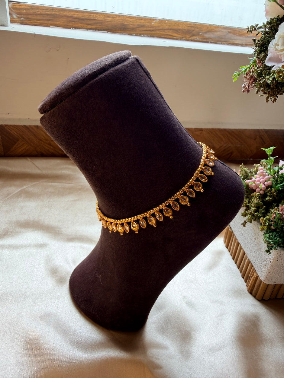 Timeless Stone Work Anklet