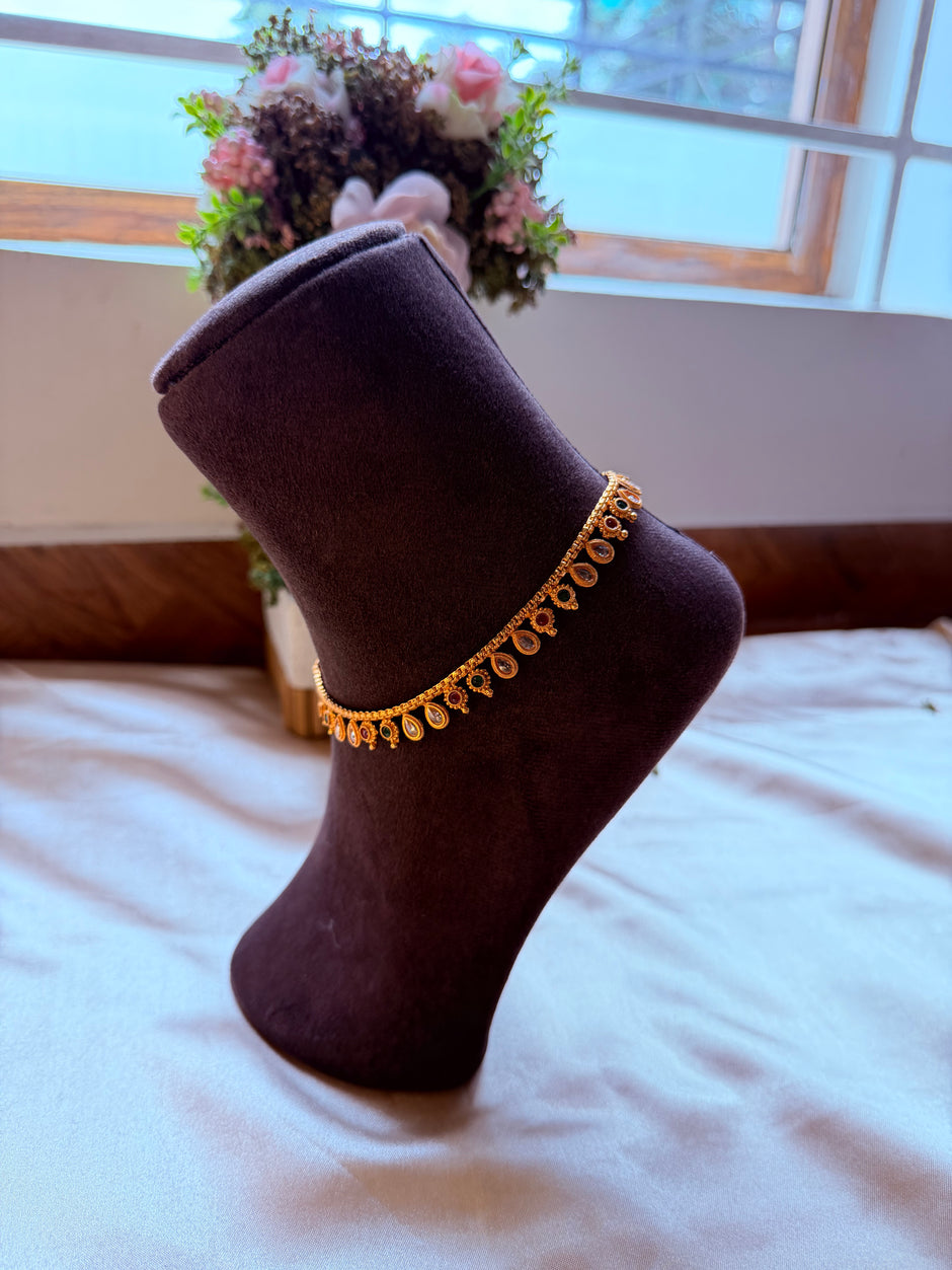 Graceful Stone Worked Anklet