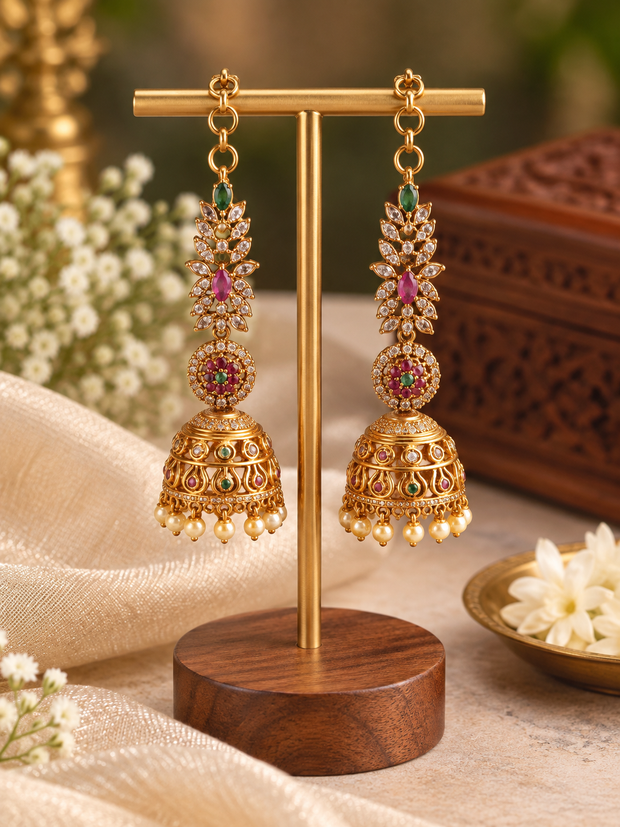 Royal Heritage Multicolor Stone Jhumka